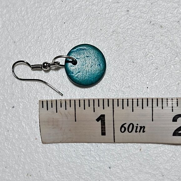 Southwest Turquoise Blue Round Disc Dangle Earrings Retro Fashion Jewelry Women - Picture 4 of 4